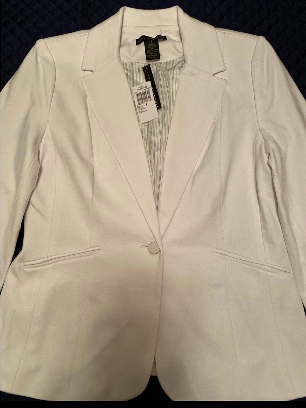 Grace Elements White Single-Button Tailored Blazer